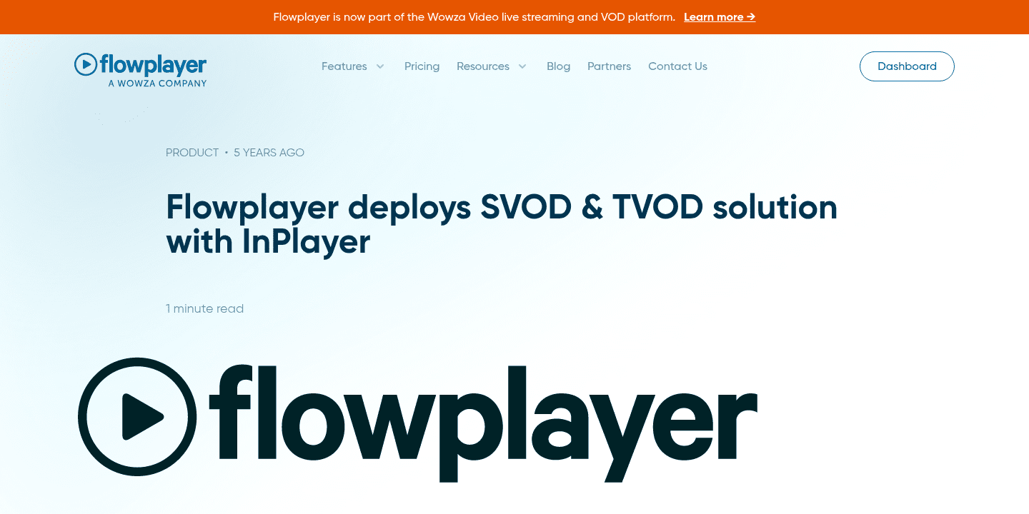 Flowplayer deploys SVOD & TVOD solution with InPlayer | Flowplayer