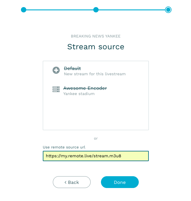 Select stream source