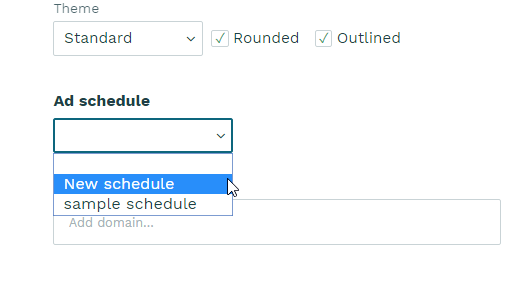Selecting an ad schedule with a video player